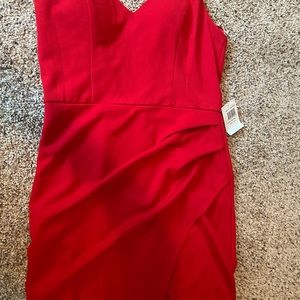 Red cocktail dress.